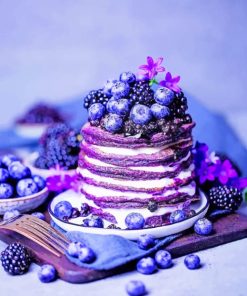 Purple Pancakes Sweets Paint By Numbers