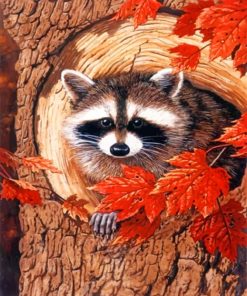 Autumn Raccoon Paint By Numbers