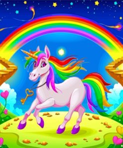 Unicorn and Rainbow Fantasy Paint By Numbers