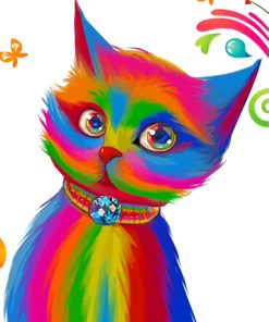Colorful Rainbow Cat Paint By Numbers