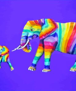 Colorful Elephant Art Paint By Numbers
