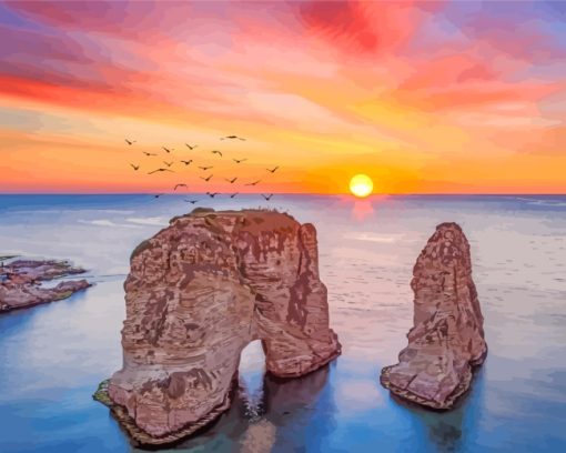 raouche-rocks-Beirut-paint-by-numbers