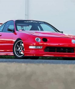 Red Honda Integra Colorful Paint By Numbers