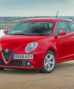 Red Mito Car Design Paint By Numbers