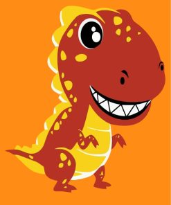 Red T Rex Dinosaur Paint By Numbers