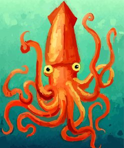 Majestic Red Squid Paint By Numbers