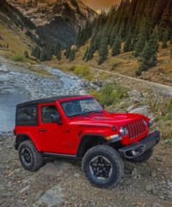 Red Jeep Wrangler Adventure Paint By Numbers
