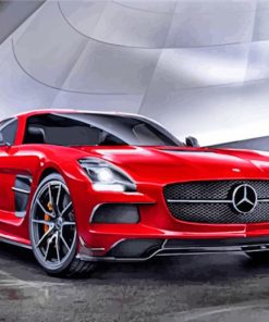 Red Mercedes SLS Car Paint By Numbers