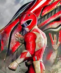 Red Ranger Superhero Paint By Numbers
