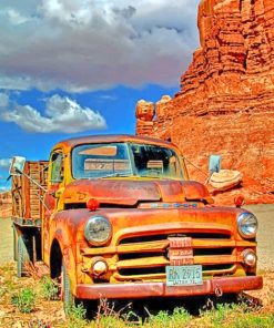 Vintage Western Truck Paint By Numbers