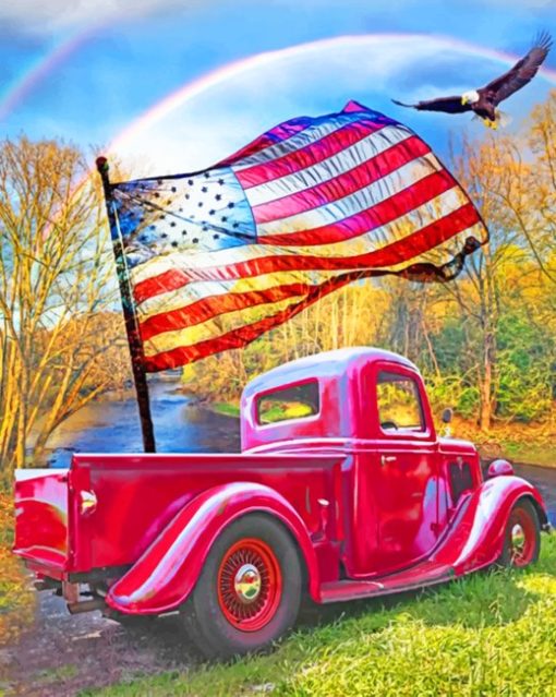 red-truck-and-eagle-paint-by-numbers