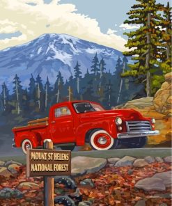 Red Pickup Truck Paint By Numbers