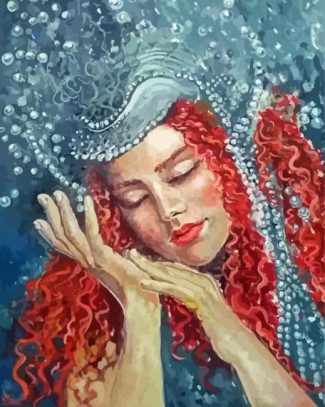 Red Hair Woman Dreaming Paint By Numbers