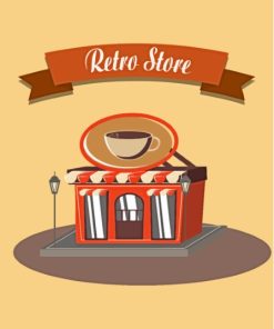 Vintage Store Illustration Paint By Numbers