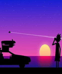 Silhouette Rick and Morty Paint By Numbers
