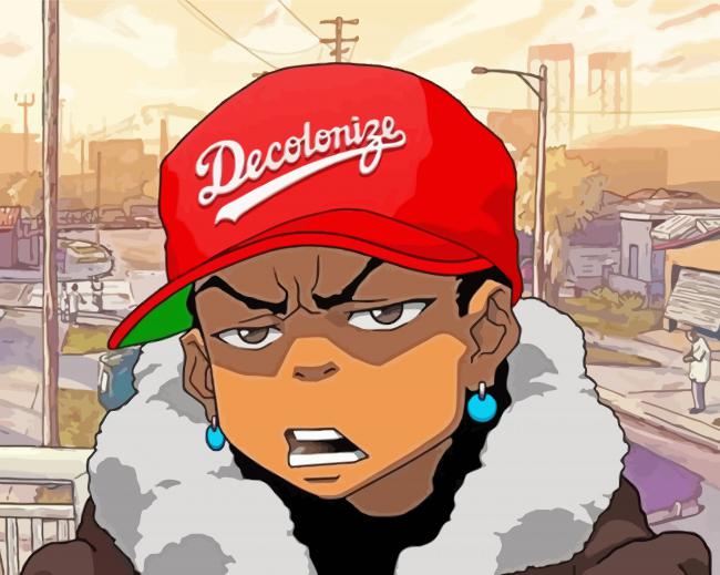 Finalizing the The Boondocks Riley Freeman Paint By Numbers artwork
