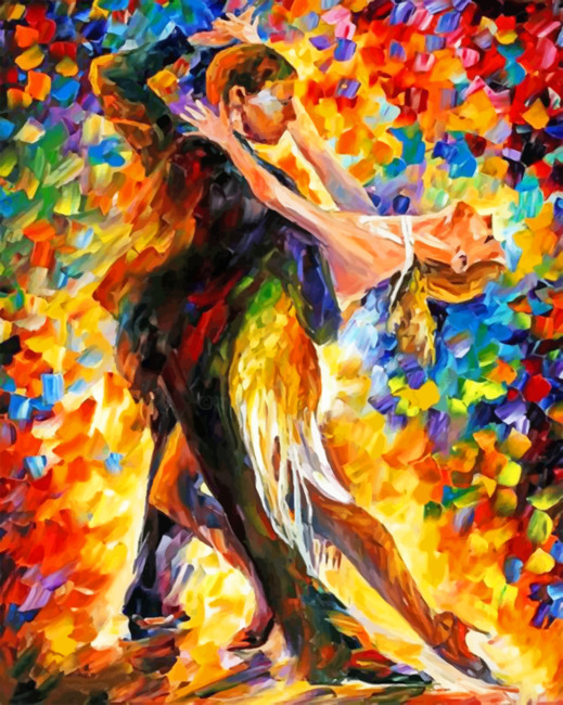 Finalizing the Romantic Dancing Couple paint art