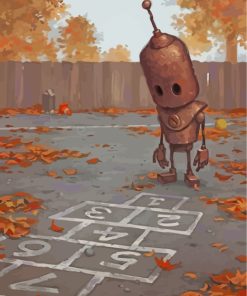 Lonely Robot with Crows Paint By Numbers