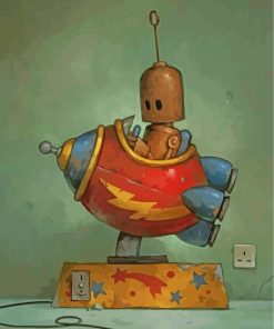 Sad Robot and Crows Paint By Numbers