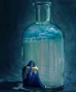 Lonely Woman in Glass Bottle Paint By Numbers