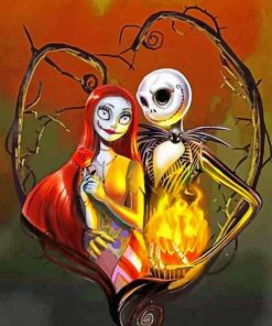 Jack and Sally Nightmare Twist Paint By Numbers