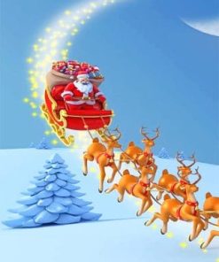 Santa Claus Sleigh Paint By Numbers