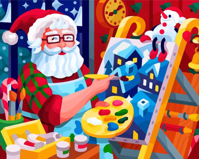Finalizing Santa Claus artwork