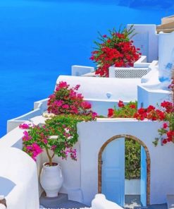 Santorini Seascape Greece Paint By Numbers
