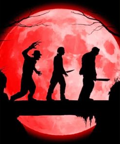 Scary Silhouette Halloween Paint By Numbers