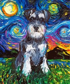 Schnauzer Dog Nightscape Paint By Numbers