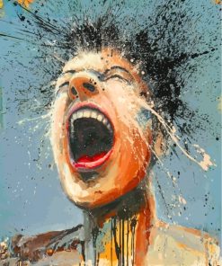 Screaming Faces Abstract Paint By Numbers