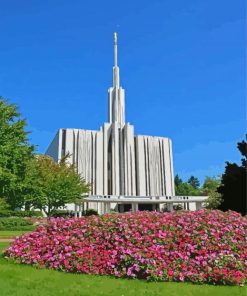 Seattle Temple Scenic Paint By Numbers