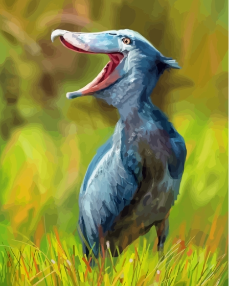 Finalizing the artwork of Whale-Headed Stork Paint By Numbers
