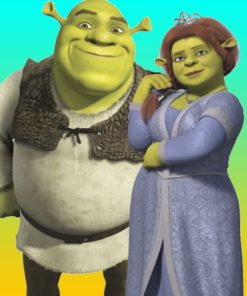 Shrek and Fiona Cartoon Paint By Numbers