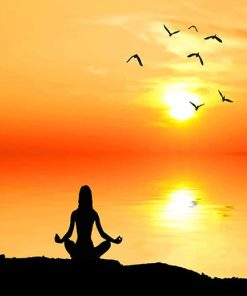 Meditation Yoga Peaceful Sunset Paint By Numbers