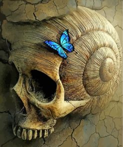 Blue Butterfly Skull Paint By Numbers