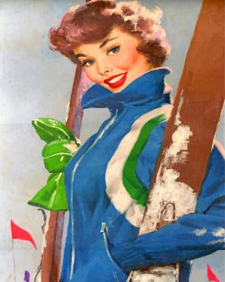 Skiing Woman Adventure Paint By Numbers