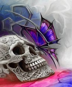 Skull and Butterfly Theme Paint By Numbers
