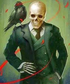 Skull in a Suit Mystery Paint By Numbers