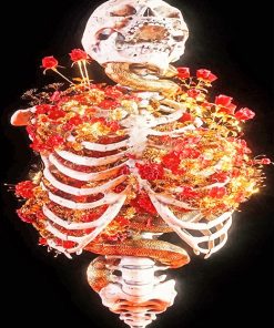 Floral Skull Art Paint By Numbers