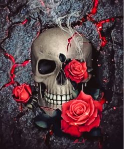 Skulls Roses Artistic Paint By Numbers