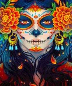 Colorful Skull Woman Paint By Numbers