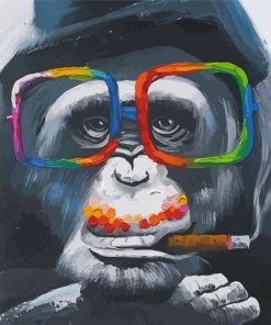 Monkey Smoking Art Paint By Numbers