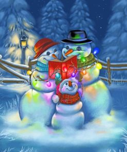 Winter Snowman Family Paint By Numbers