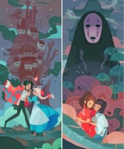 Spirited Away and Howl's Magical Worlds Paint By Numbers