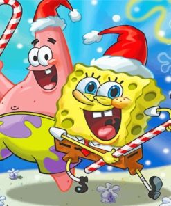 Spongebob and Patrick Christmas Fun Paint By Numbers