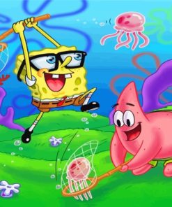 Spongebob and Patrick Cartoon Paint By Numbers