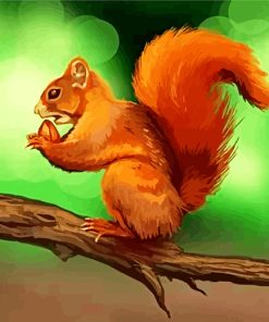 Squirrel Tree Art Paint By Numbers