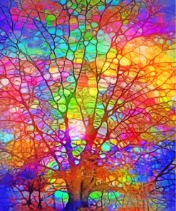 Colorful Tree Art Paint By Numbers