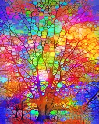 Colorful Tree Art Paint By Numbers